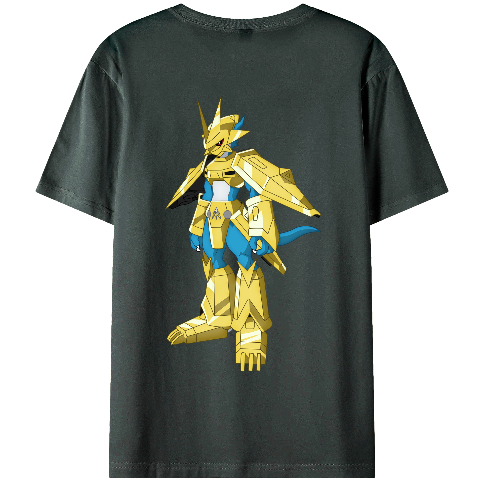 （画像用） Digimon デジタルモンスター/デジモン 綿100％ メンズ半袖Tシャツ（バックプリント） 通気性